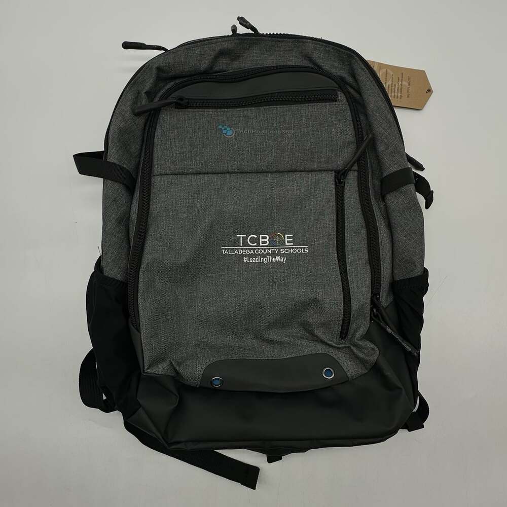 TechProducts360 Quad Pack 17" Laptop Backpack Gray Nylon Embroidered Bag NWT